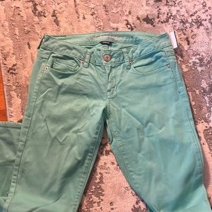 American Eagle Stretch Skinny Pants Womens 4 Green
